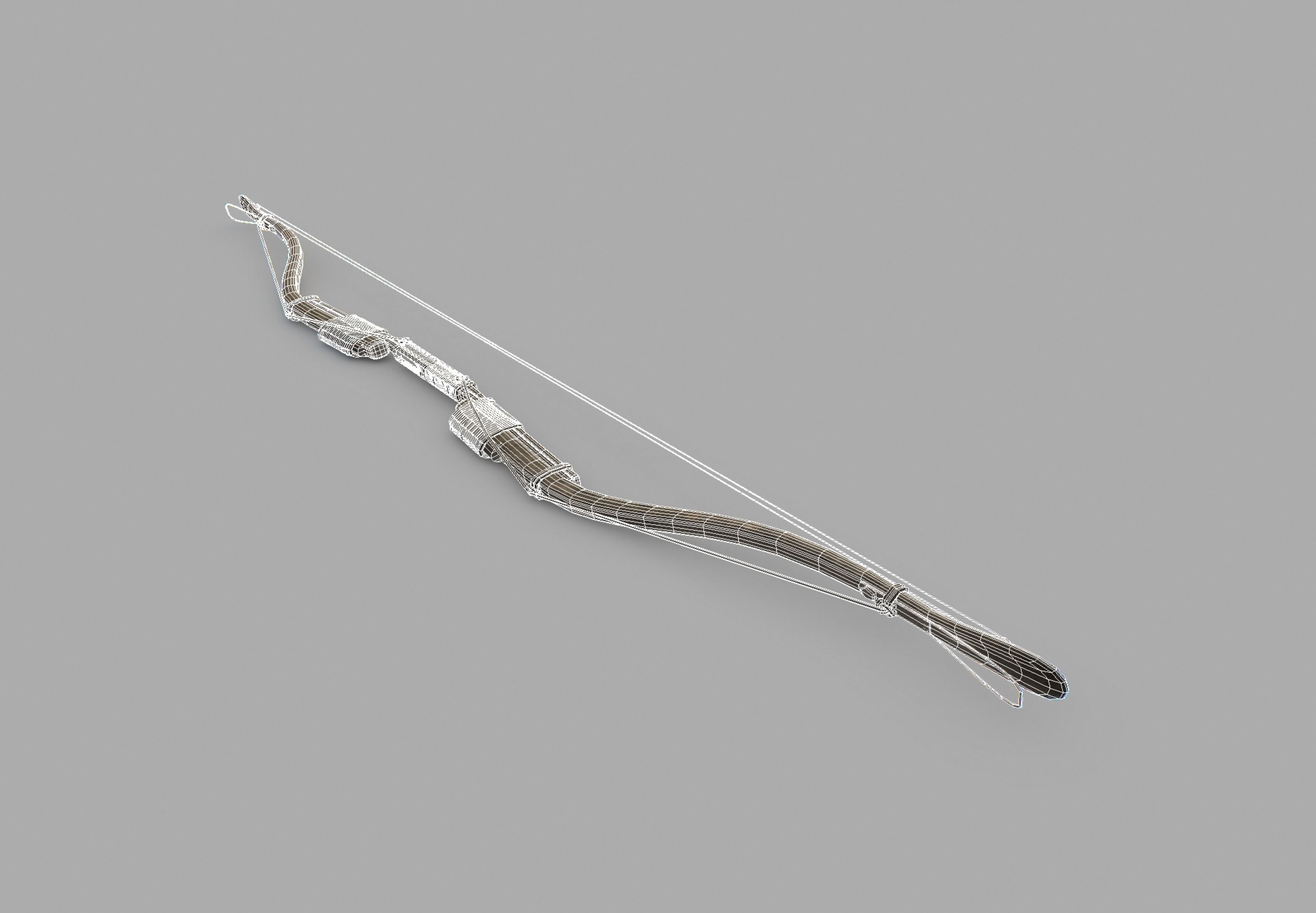 Recurve Bow Low-poly 3D model_9