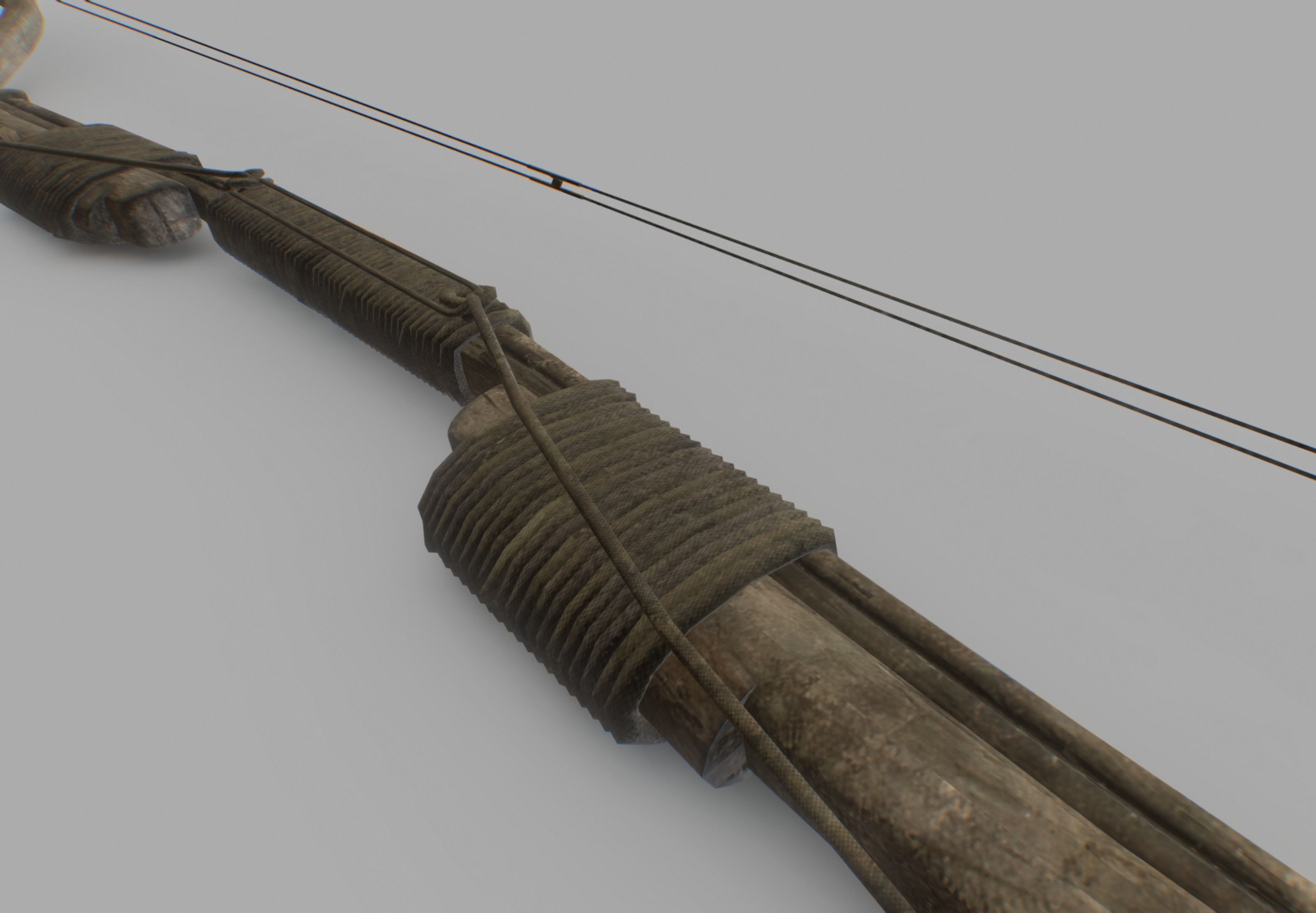 Recurve Bow Low-poly 3D model_2