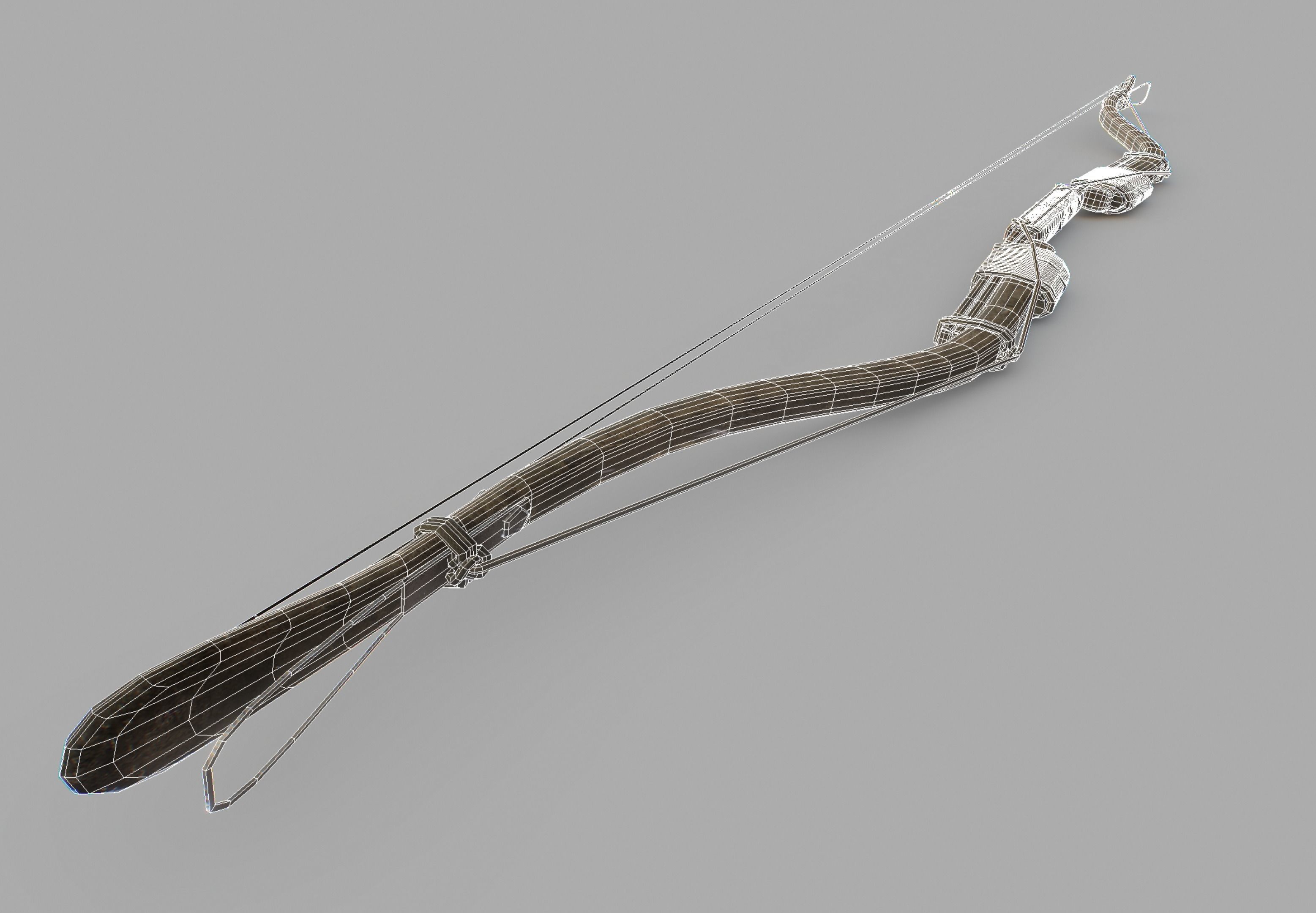Recurve Bow Low-poly 3D model_5