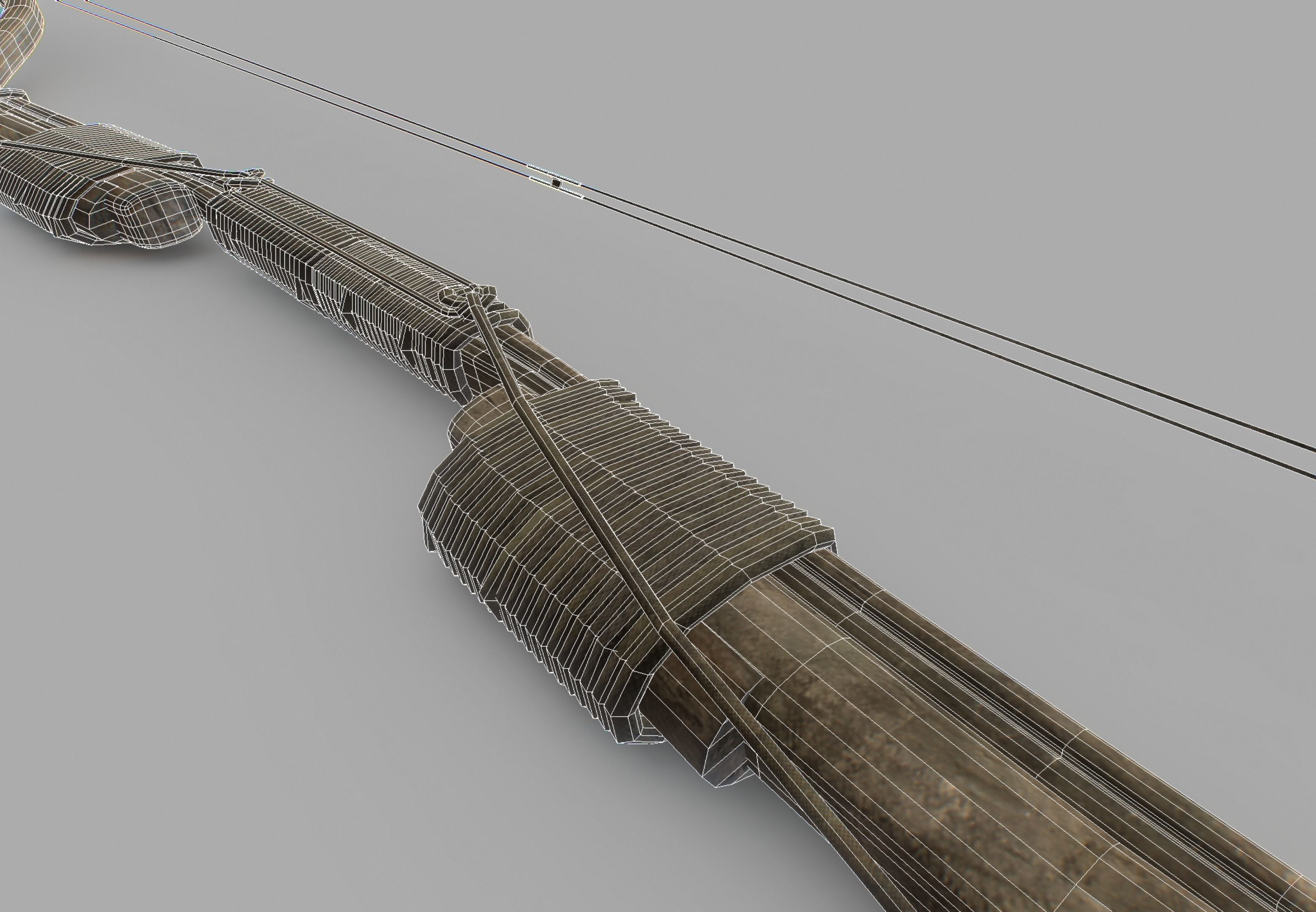 Recurve Bow Low-poly 3D model_3