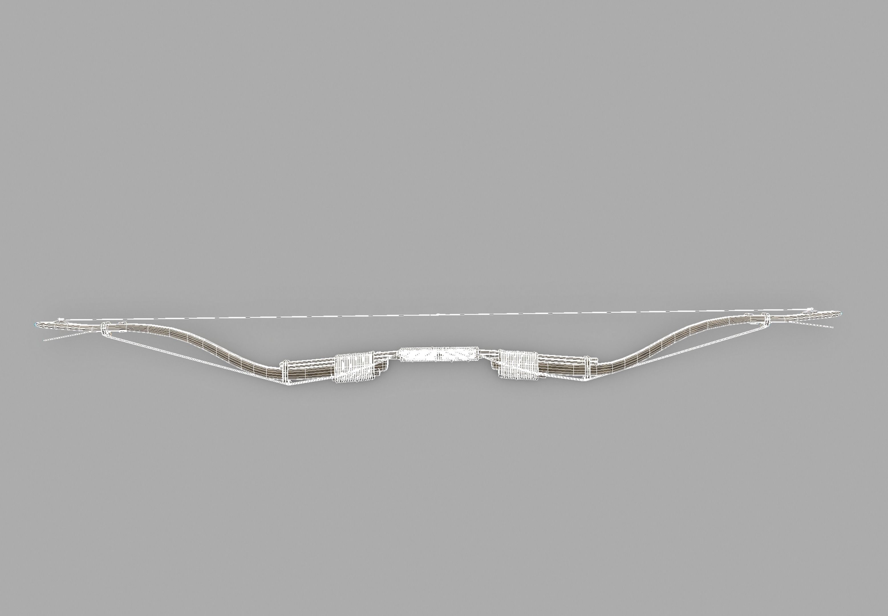 Recurve Bow Low-poly 3D model_7