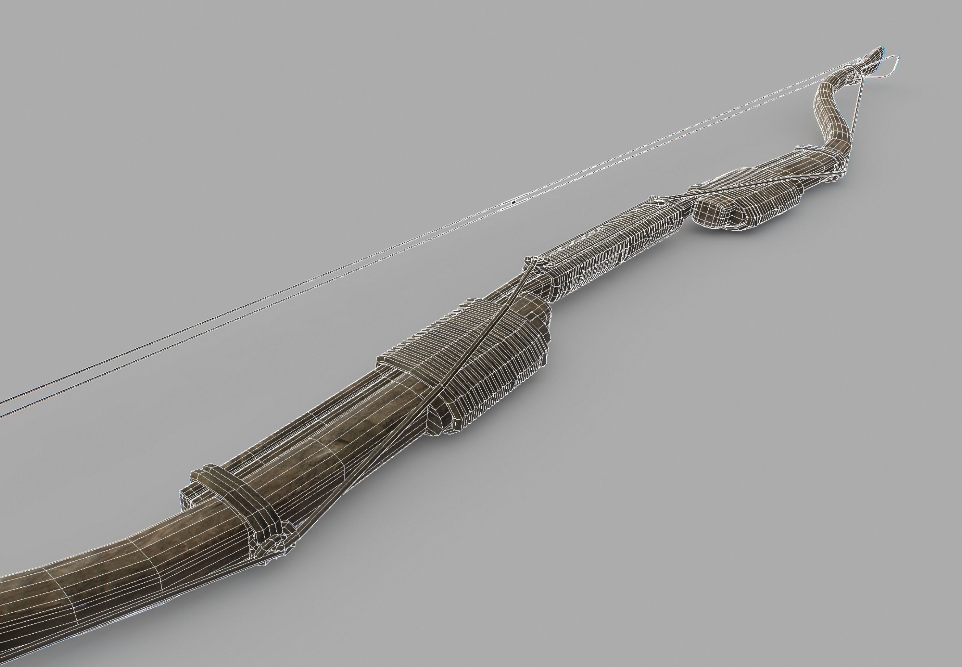Recurve Bow Low-poly 3D model_1