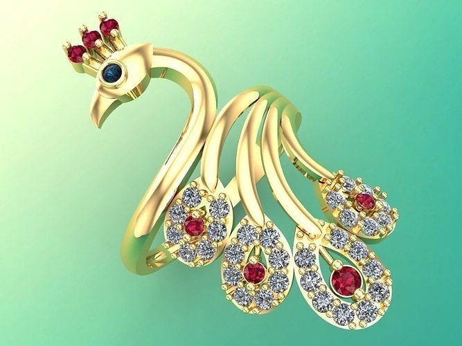 Peacock ring 3D print model
