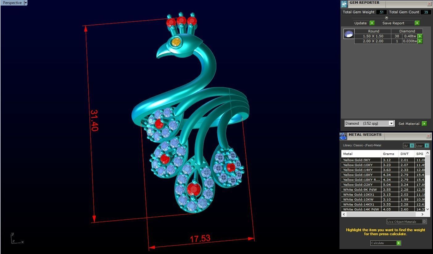 Peacock ring - Bird ring -Womens ring - N1205 3D print model_3
