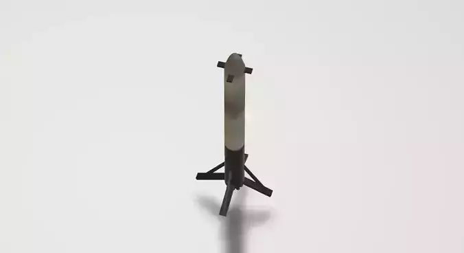 SpaceX Falcon Heavy Landed Side Booster 3D print model