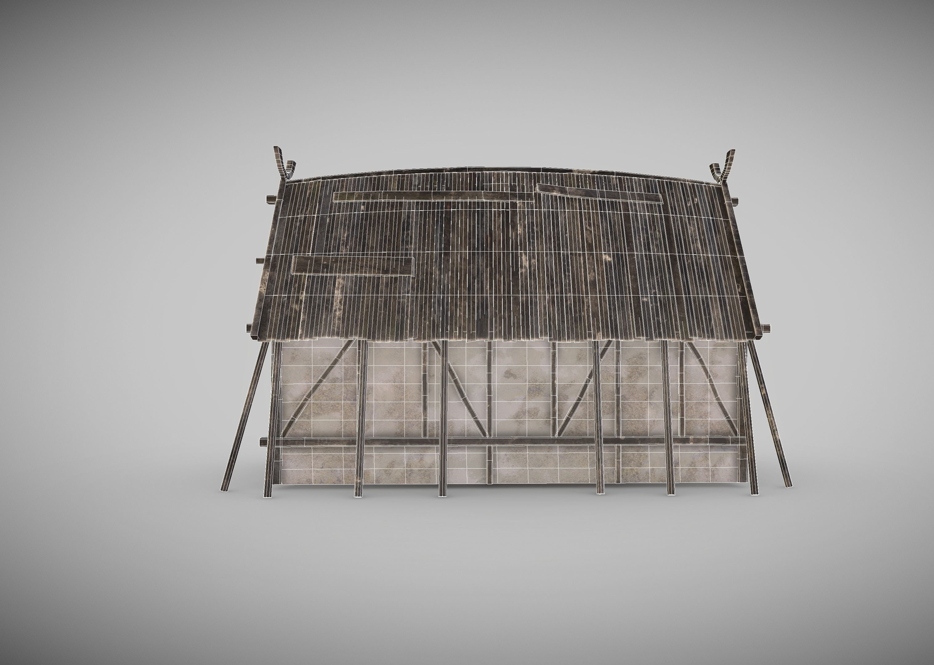 Viking Longhouse Low-poly 3D model_15
