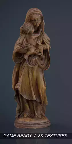 Virgin Mary Low-poly 3D model