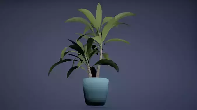 Pot Low Poly Game Ready plant in vase