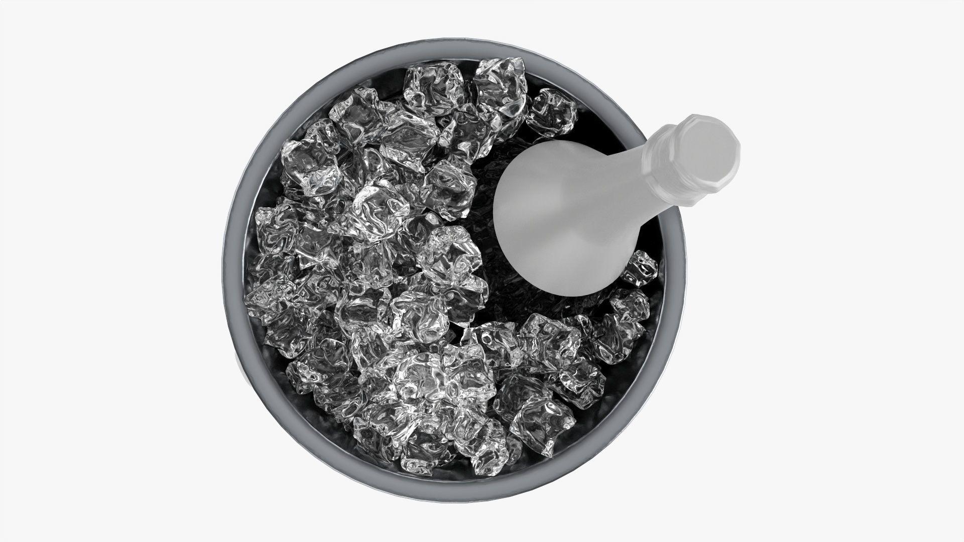 Champagne bottle in a bucket 3D model_6