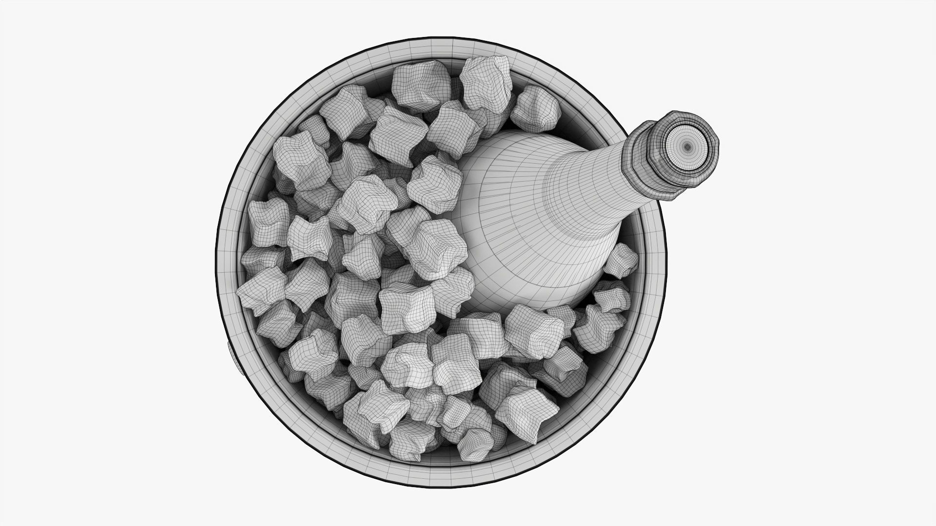 Champagne bottle in a bucket 3D model_12