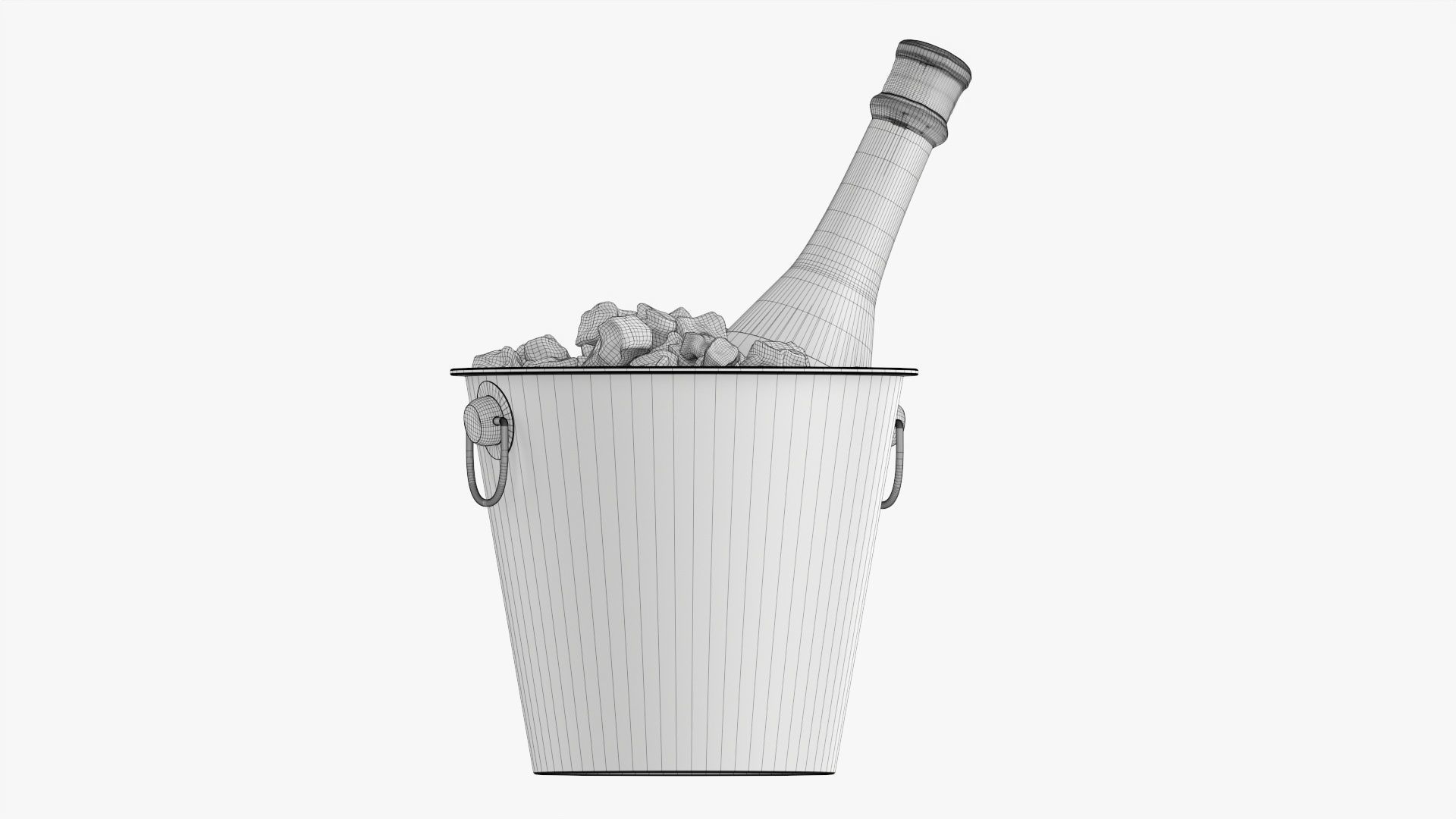 Champagne bottle in a bucket 3D model_10