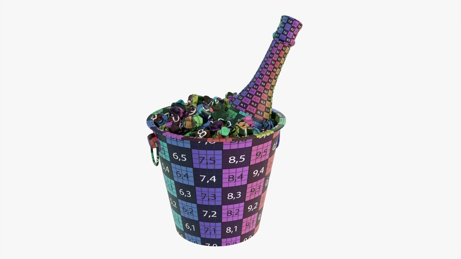 Champagne bottle in a bucket 3D model_13
