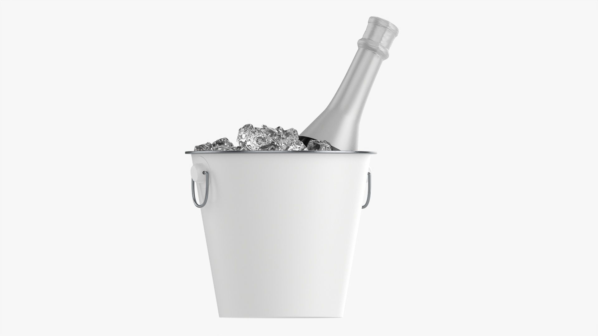 Champagne bottle in a bucket 3D model_3