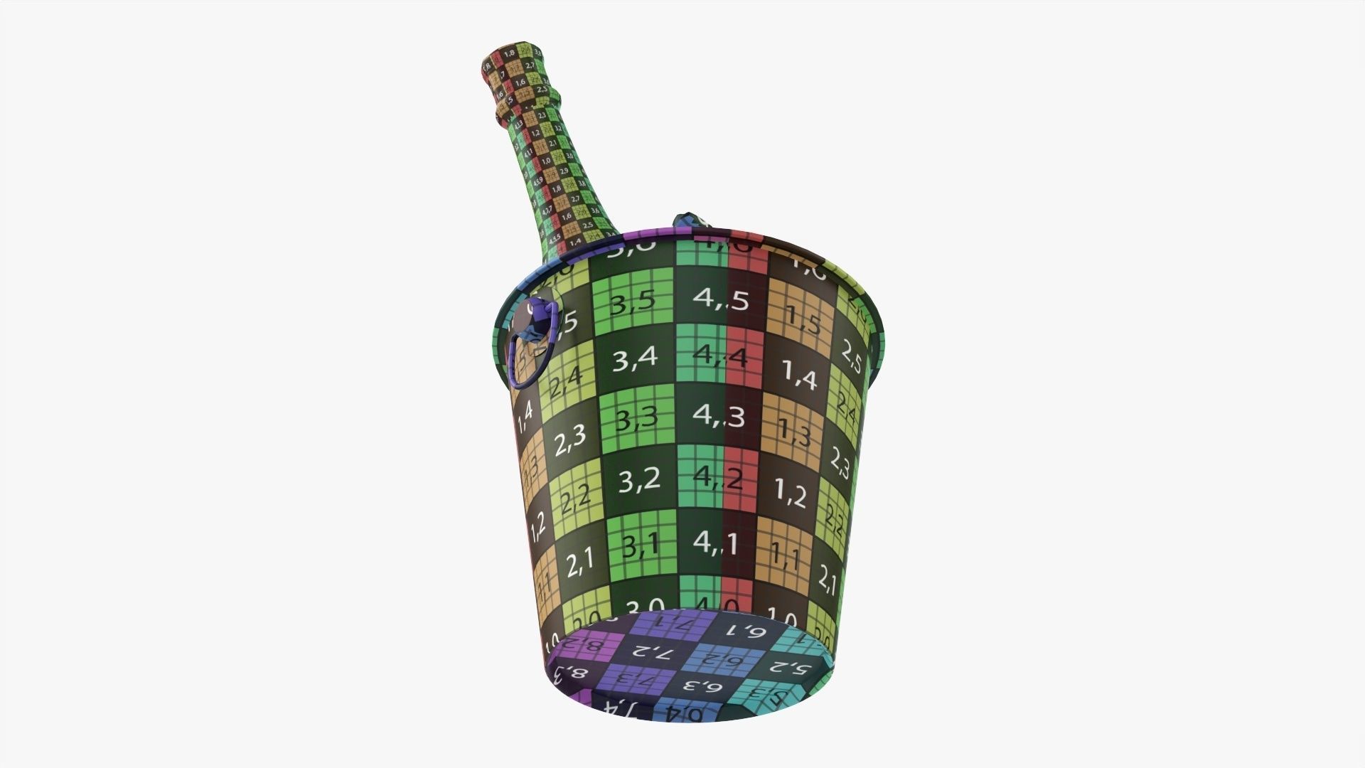 Champagne bottle in a bucket 3D model_15
