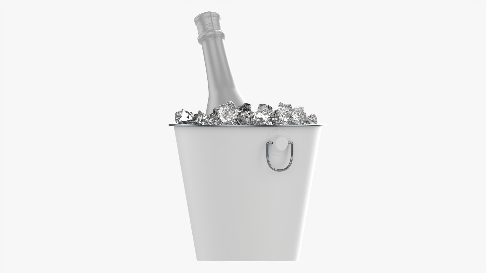 Champagne bottle in a bucket 3D model_5