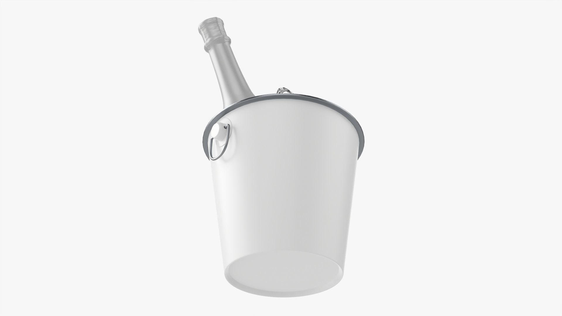 Champagne bottle in a bucket 3D model_2