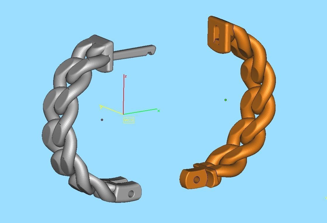 Hoop Cuban Earrings 20mm Own design 3dmodel 3D print model_16