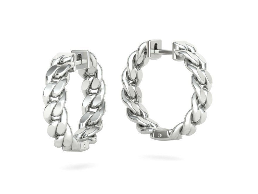 Hoop Cuban Earrings 20mm Own design 3dmodel 3D print model_10