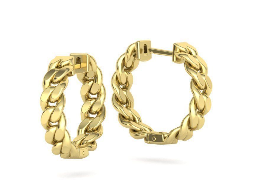 Hoop Cuban Earrings 20mm Own design 3dmodel 3D print model_8