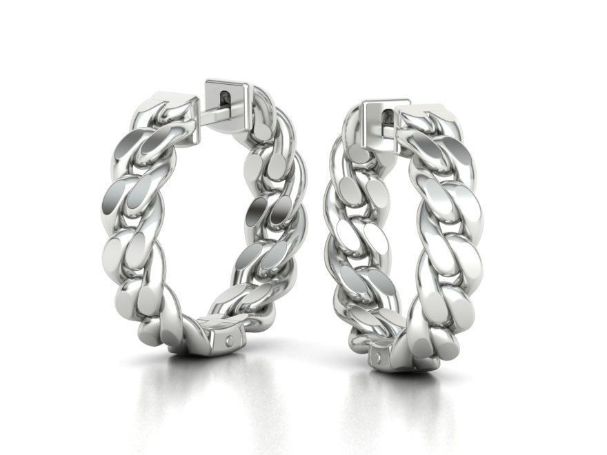 Hoop Cuban Earrings 20mm Own design 3dmodel 3D print model_13