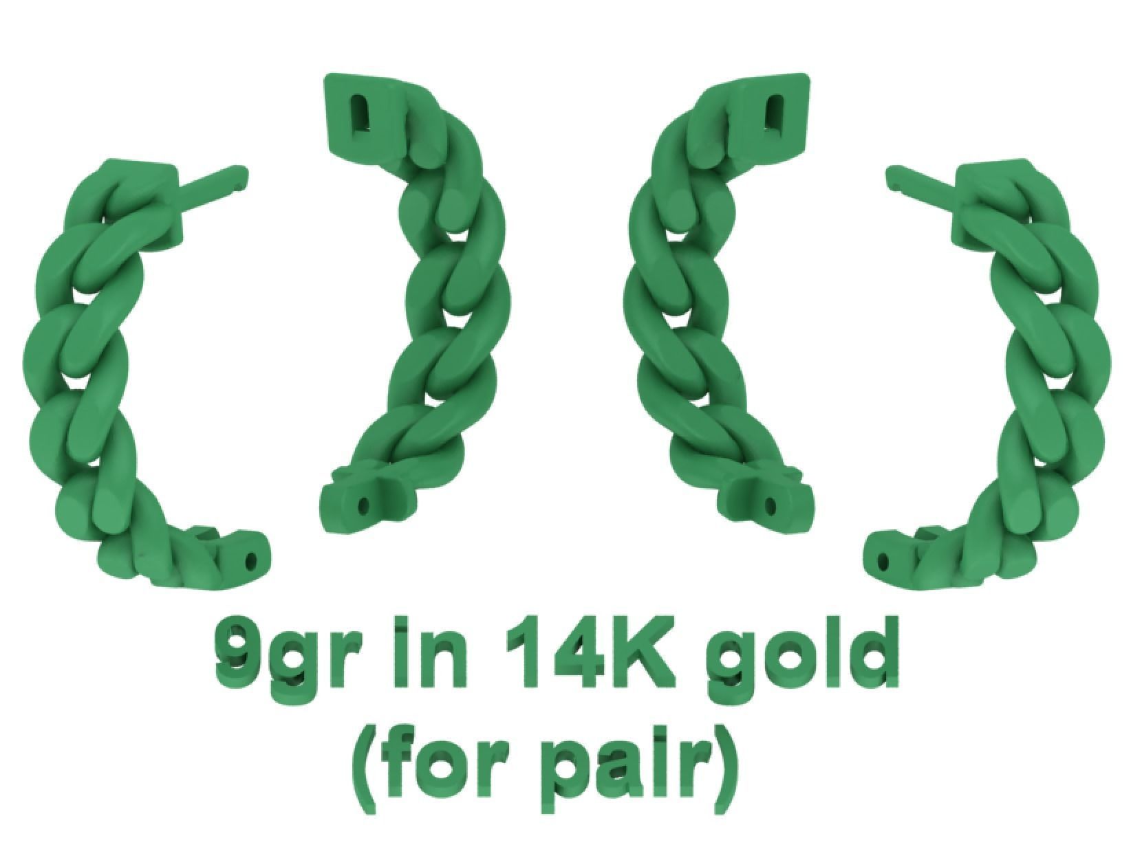 Hoop Cuban Earrings 20mm Own design 3dmodel 3D print model_20