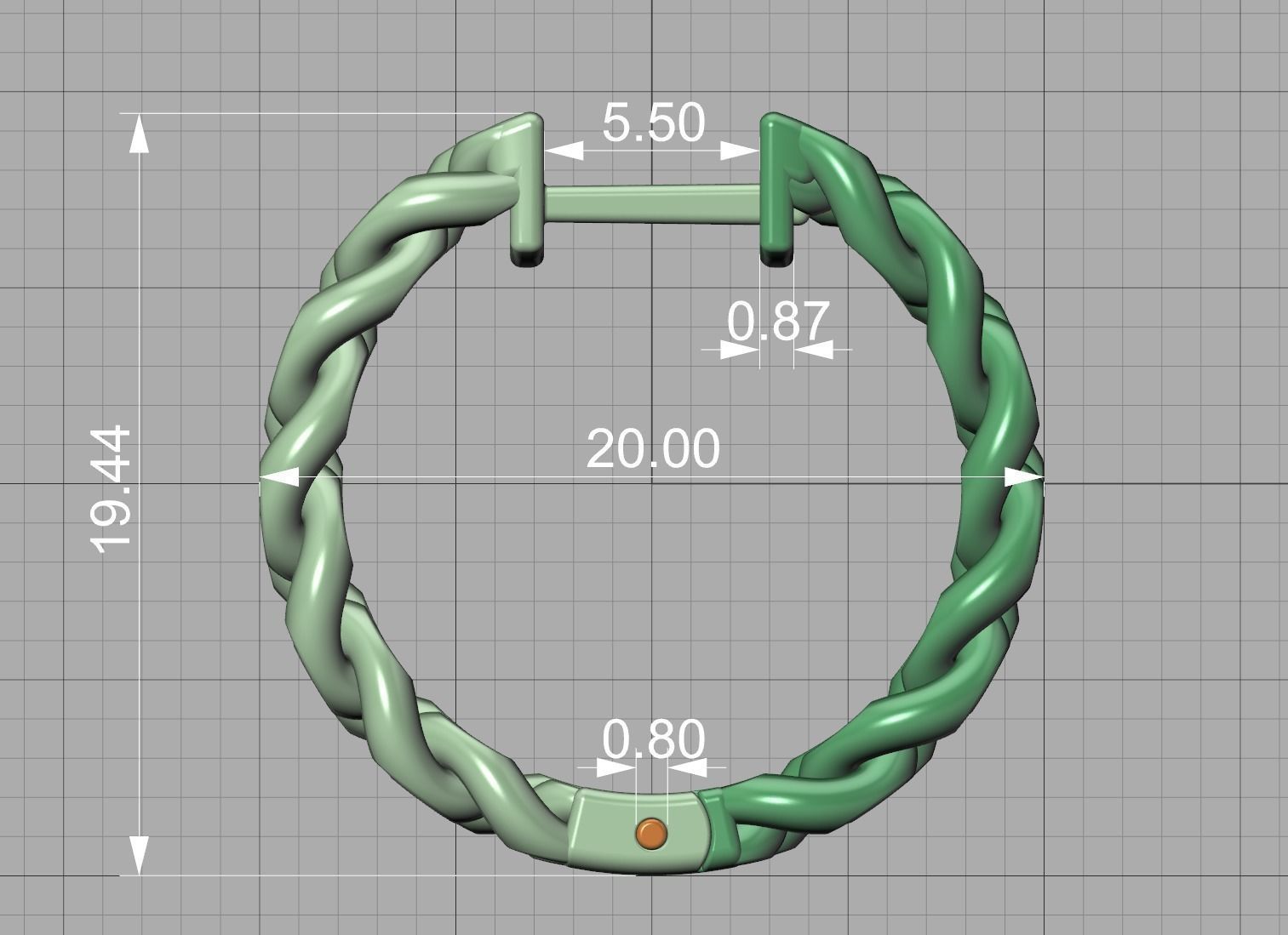 Hoop Cuban Earrings 20mm Own design 3dmodel 3D print model_24