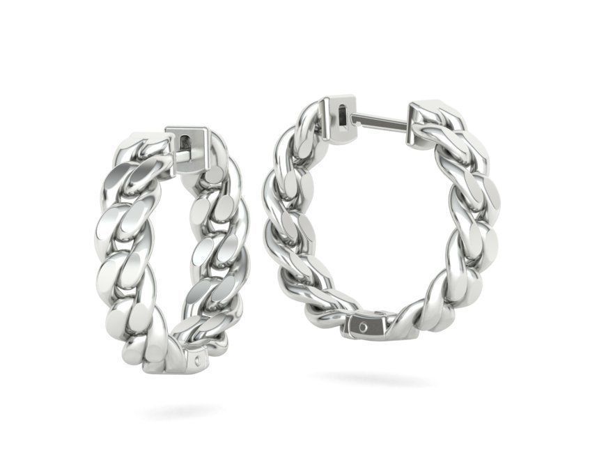 Hoop Cuban Earrings 20mm Own design 3dmodel 3D print model_7