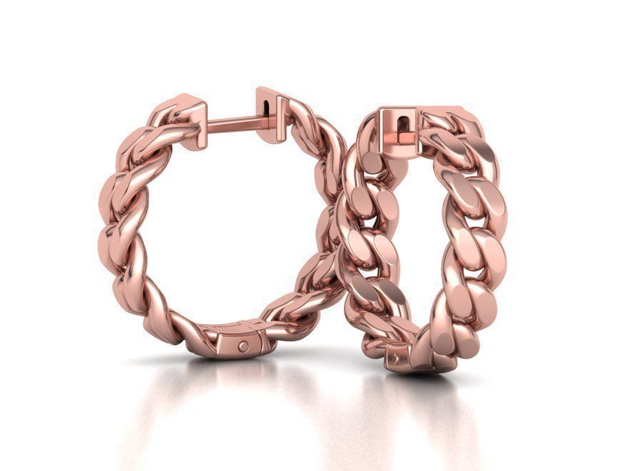 Hoop Cuban Earrings 20mm Own design 3dmodel 3D print model_3