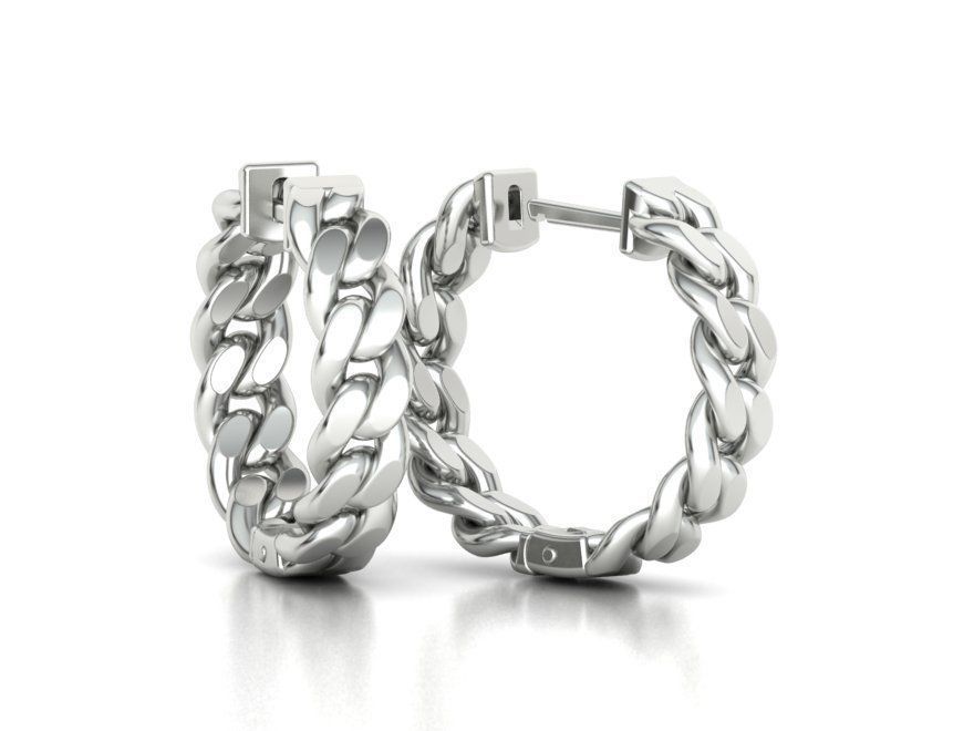 Hoop Cuban Earrings 20mm Own design 3dmodel 3D print model_2