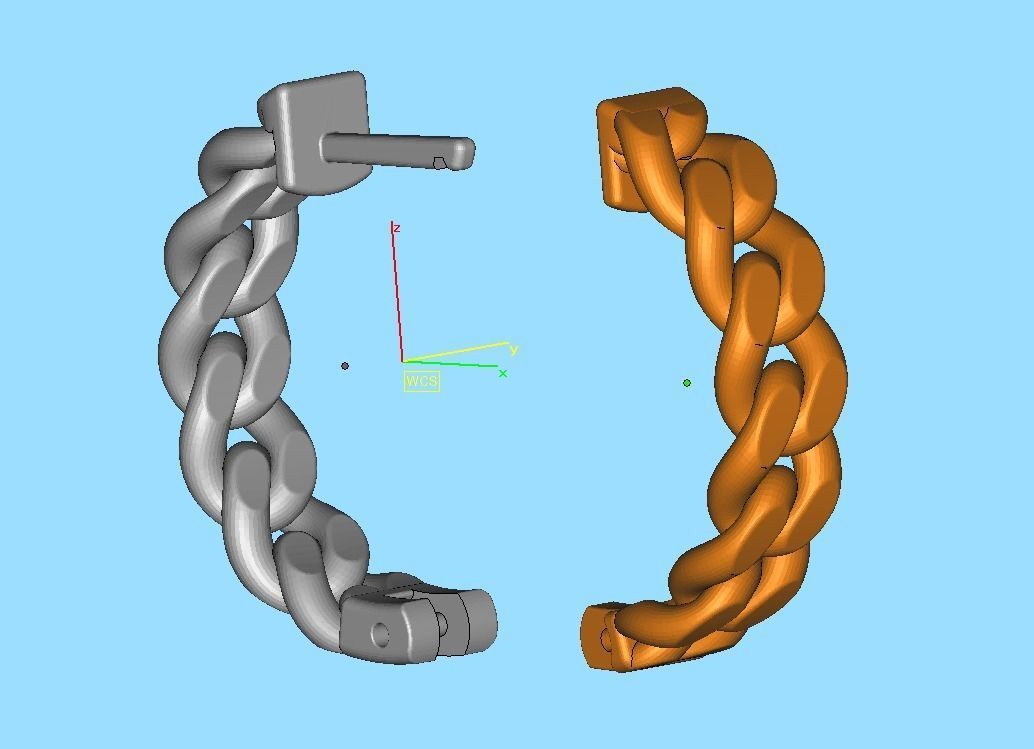 Hoop Cuban Earrings 20mm Own design 3dmodel 3D print model_18