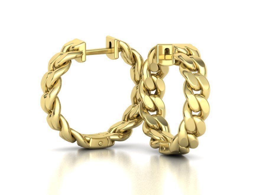 Hoop Cuban Earrings 20mm Own design 3dmodel 3D print model_5