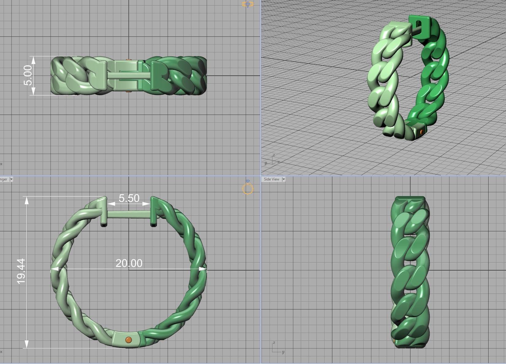 Hoop Cuban Earrings 20mm Own design 3dmodel 3D print model_15