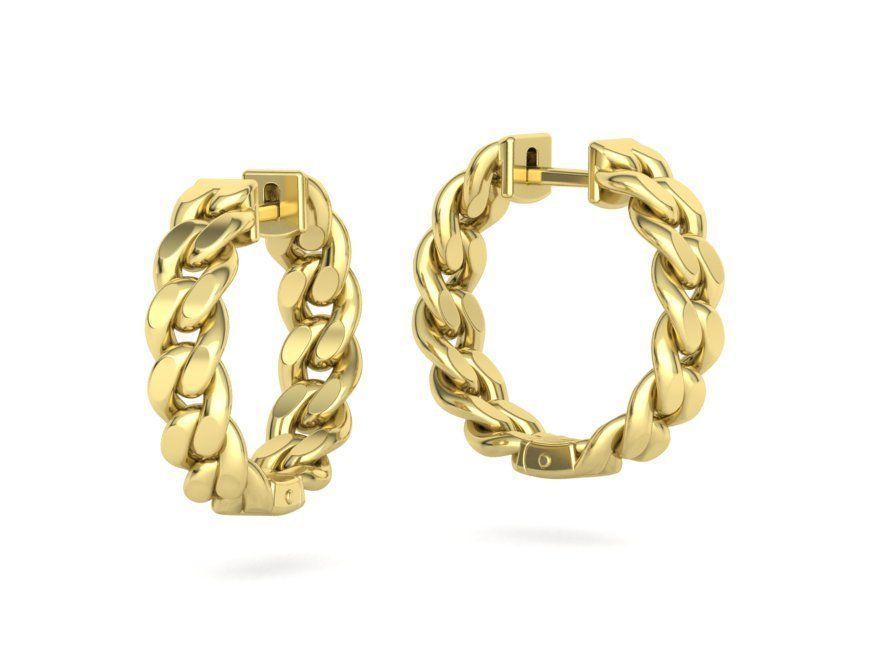 Hoop Cuban Earrings 20mm Own design 3dmodel 3D print model_11
