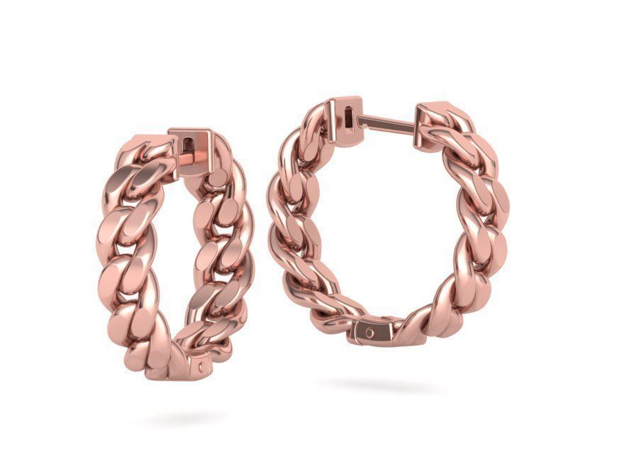 Hoop Cuban Earrings 20mm Own design 3dmodel 3D print model_6