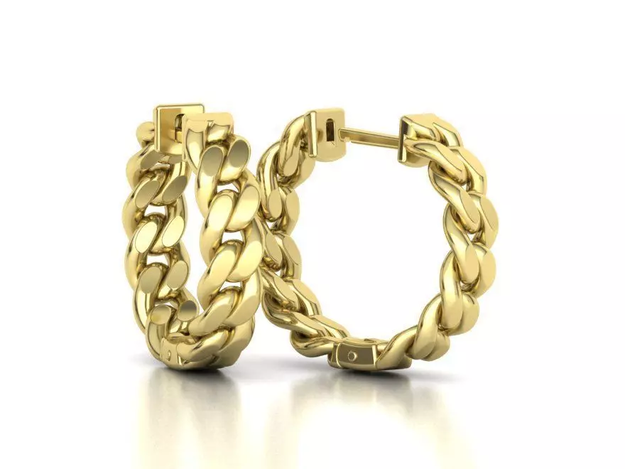 Hoop Cuban Earrings 20mm Own design 3dmodel 3D print model_0