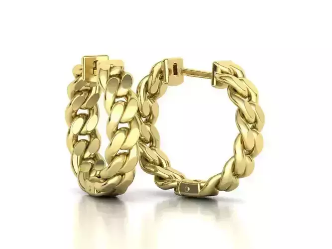 Hoop Cuban Earrings 20mm Own design 3dmodel 3D print model