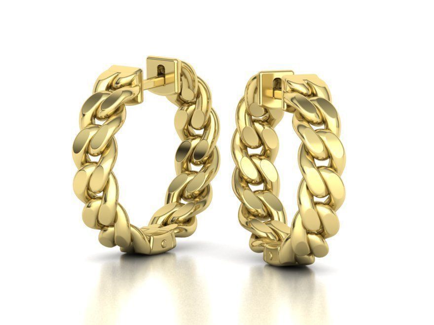 Hoop Cuban Earrings 20mm Own design 3dmodel 3D print model_14