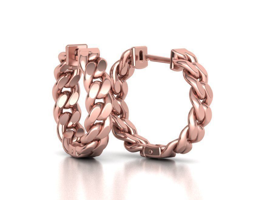 Hoop Cuban Earrings 20mm Own design 3dmodel 3D print model_1