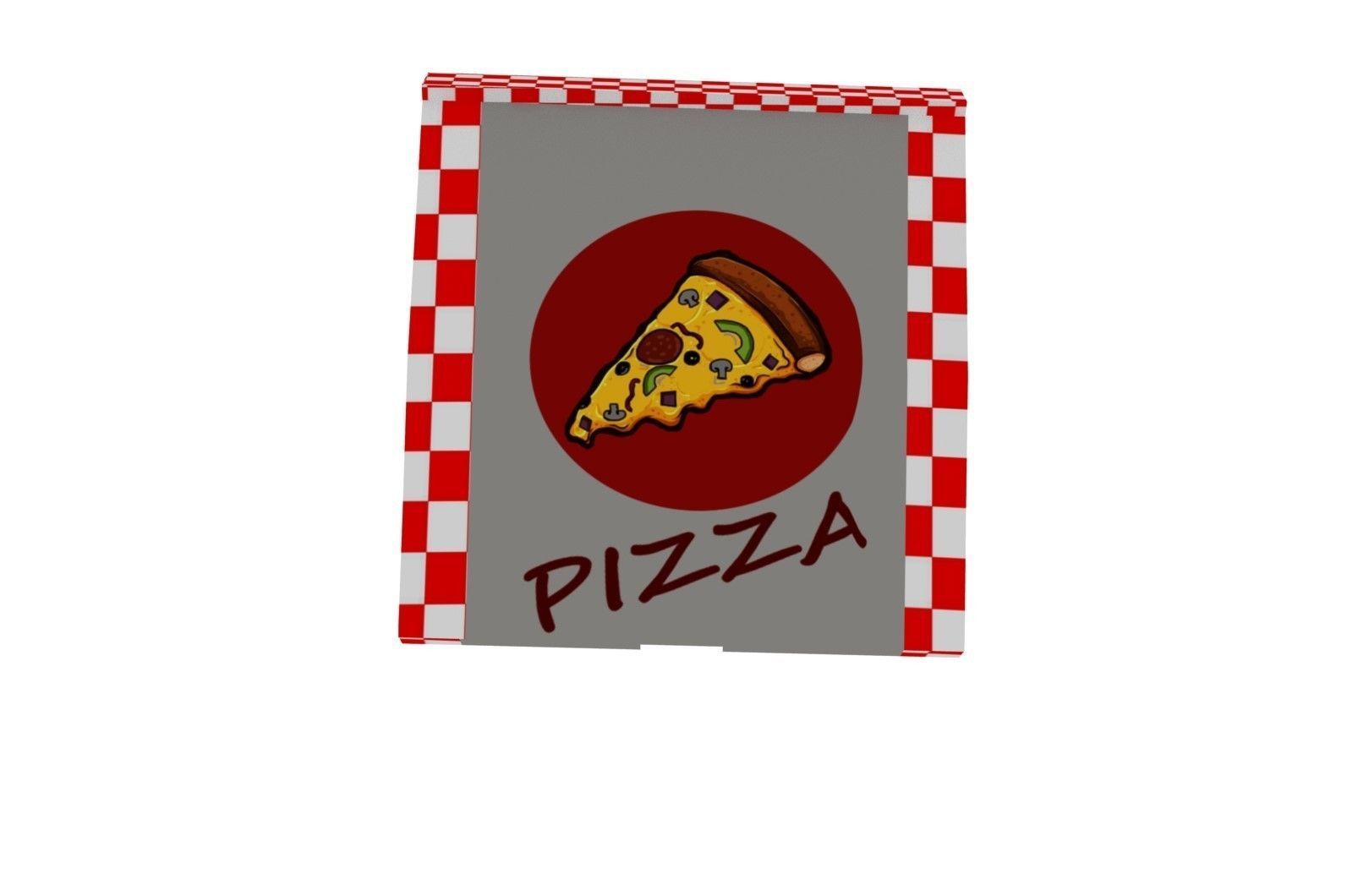 Box of pizza 3D model_2