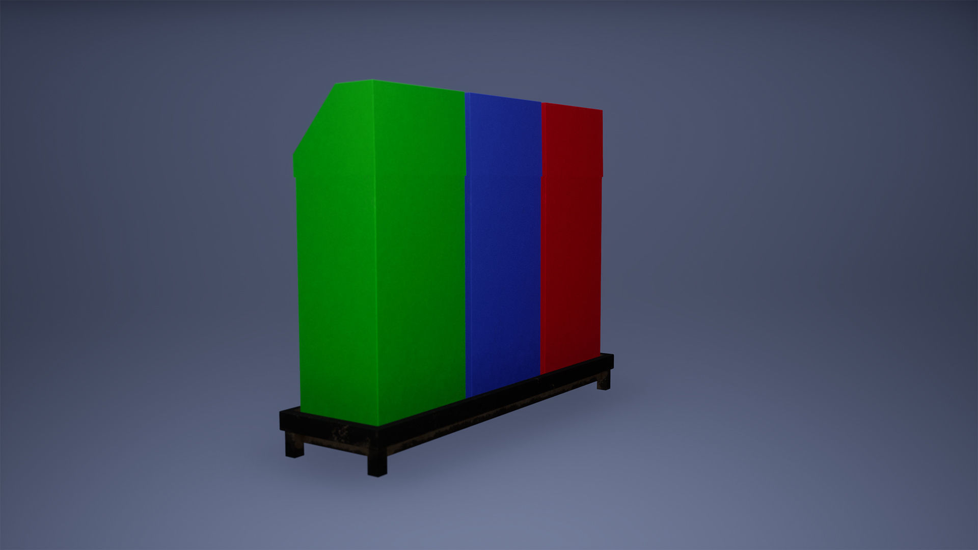 Recyclebin Low Poly Game Ready three recycling bins Low-poly 3D model_5