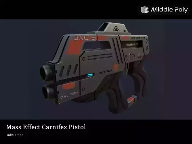 Mass Effect  Carnifex Pistol  Free low-poly 3D model