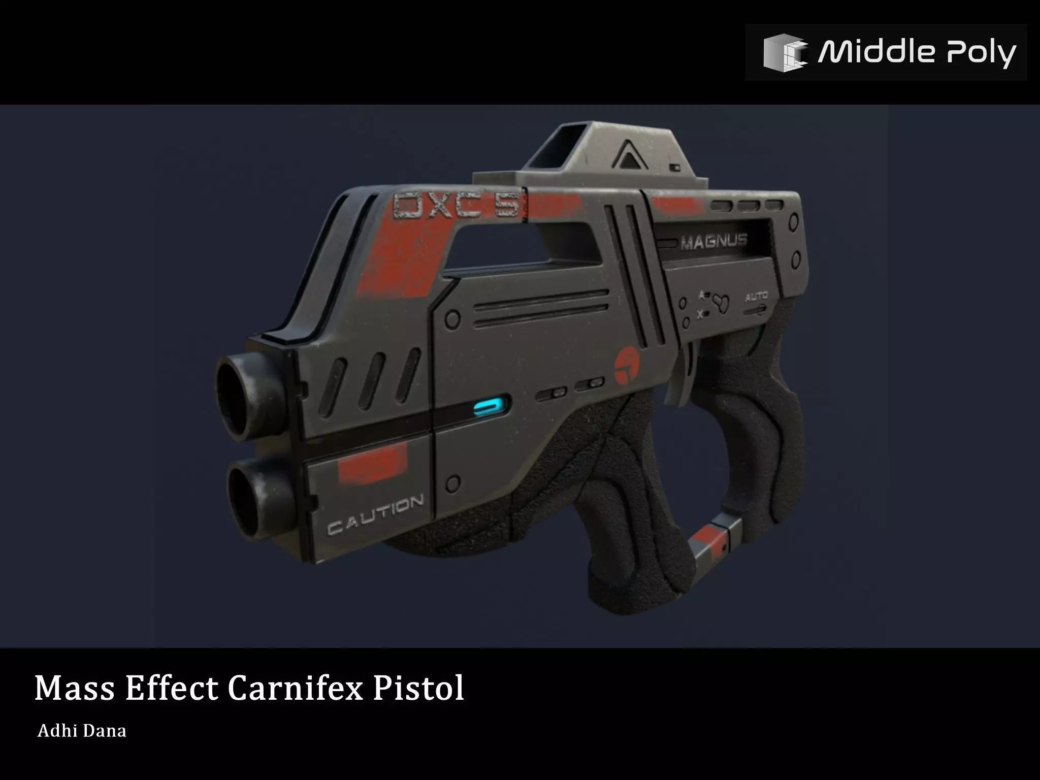 Mass Effect Carnifex Pistol Free low-poly 3D model
