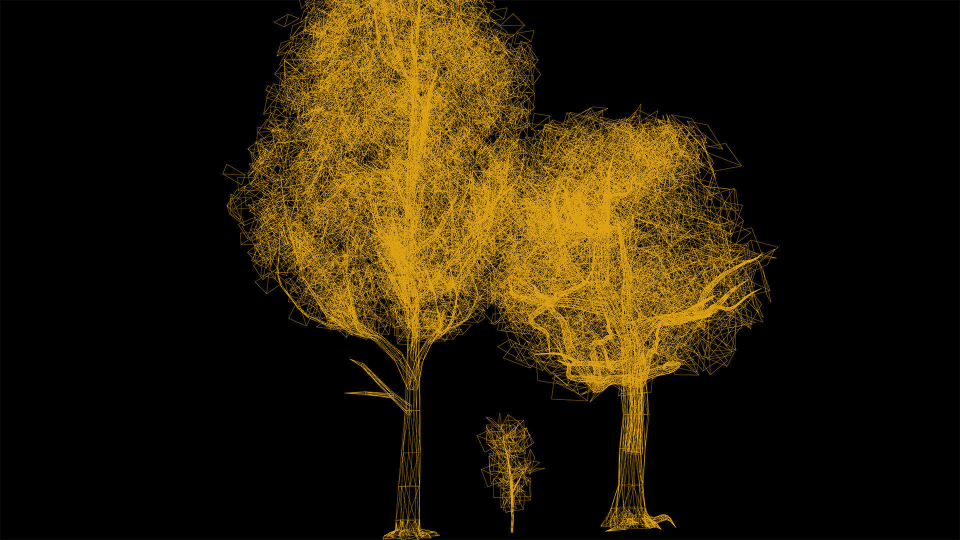 Tree Low Poly Game Ready three trees Low-poly 3D model_5