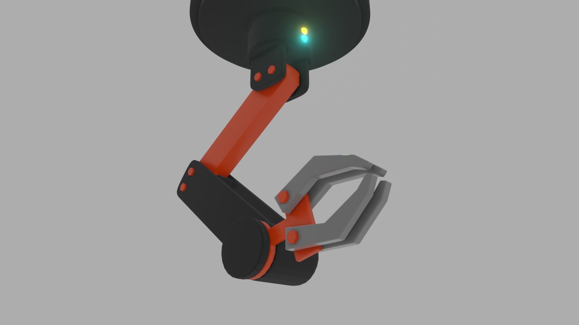 robot arm simple rigged Free 3D model_3