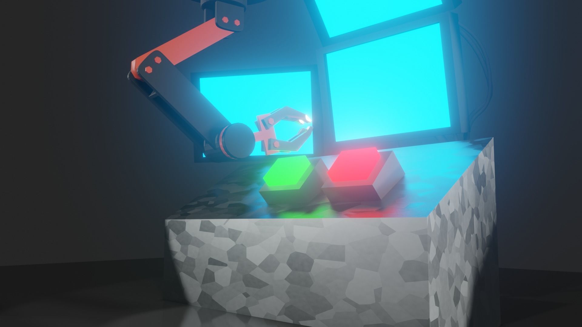 robot arm simple rigged Free 3D model_4