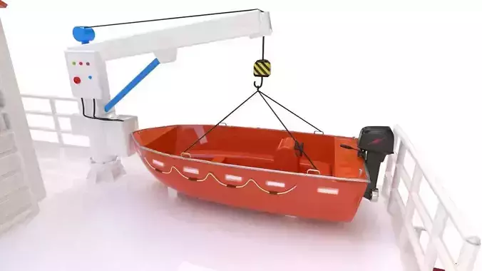 fast rescue boat Low-poly 3D model