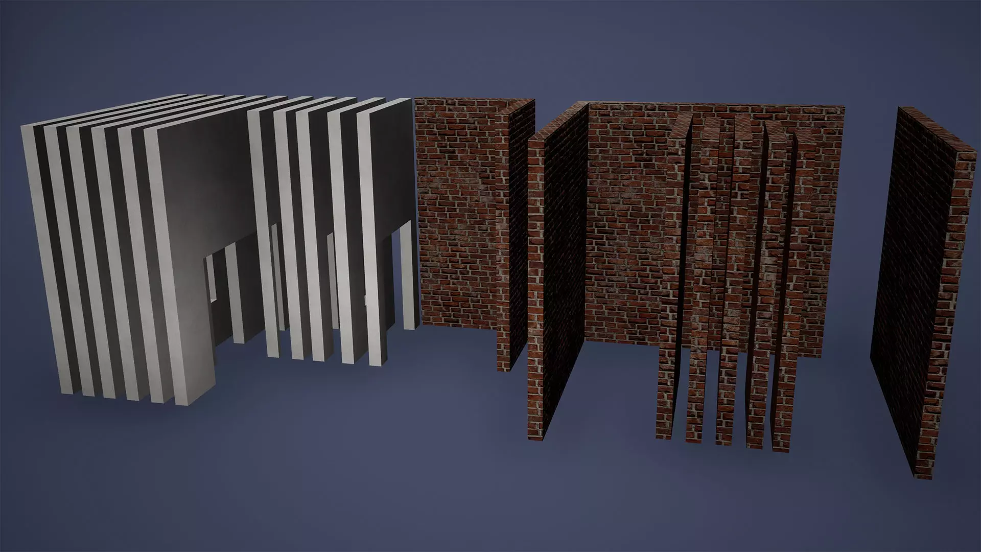Wall Low Oly Game Ready Low-poly 3D model_0
