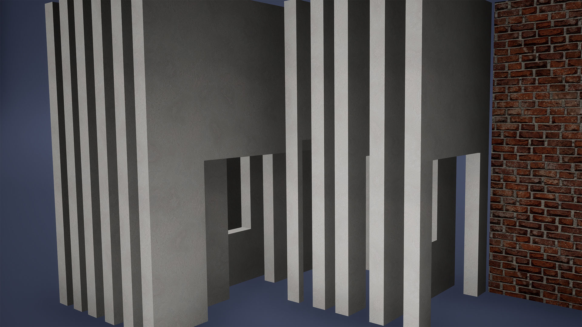 Wall Low Oly Game Ready Low-poly 3D model_2