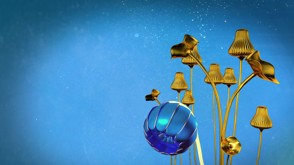 3d Blue Flower Animated 3D model_5