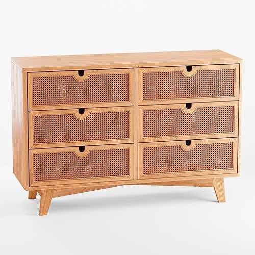 Marte 6-Drawer Dresser 3D model